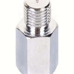 Adapter 10mm outer thread / 8mm inner thread chrome right turn thread