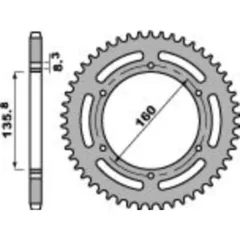 PBR aluminium sprocket 3552, -520, 48 teeth