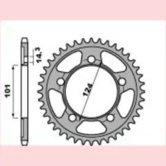 Kettenrad Aluminium 4563, -520, 38 Zähne