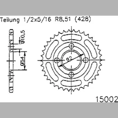 Steel Rear sprocket Ya 47Z Kr-835-47Z-428