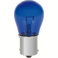 12V Blue Dyed Glass, single filament lamp - (P21W) - 21W - BA15s - 2 pcs - D/Blister