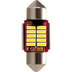 10-30V Mega-Led 10 - 10 SMD x 1 chip - 12x31 mm - SV8,5-8 - 1 pcs - D/Blister - White - Double polarity - Built-in resistor