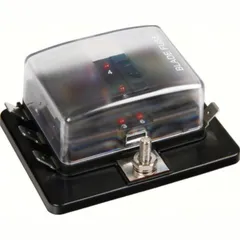 Fuse Block, 1 input - 6 way out, fuse holder, 12/24V