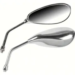 Naked pair of rearview mirrors - Chrome right thread M10x1,25