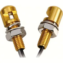mini Led blue light, M8x20, 2 pcs - gold