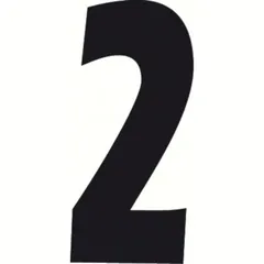 T-7 schwarze KLEBEZAHL "2" 140 X 65 MM