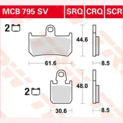 brake pads MCB 795 SCR racing without TÜV approvel
