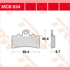 Disc brake pads MCB 834 for: KTM RC/DUKE 125-390 ccm BMW G 310 ccm