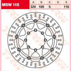 MSW115 brake disc, floating