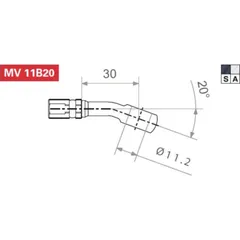 Fitting 11,2 mm, 30° gewinkelt, Aluminium