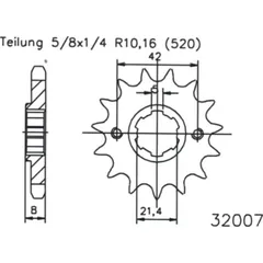 Zahnrad Ritzel 520T 14ZXT/TT350/600