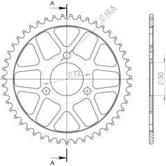 Steel-Rear Sprocket / Chain Wheel Supersprox 420/45t black