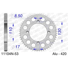 Alu-Kettenrad AFAM 420 - 36Z Silber 11101N36