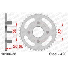 Stahl-Kettenrad AFAM 420 - 38Z Silber 1010638
