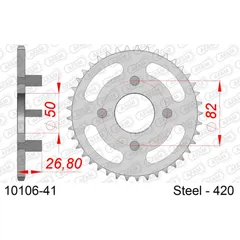 Steel Chain Wheel - Rear Sprocket AFAM 420 - 41t SILVER 1010641