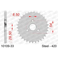Stahl-Kettenrad AFAM 420 - 33Z Silber 1010933