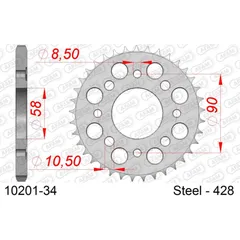 Stahl-Kettenrad AFAM 428 - 34Z Silber 1020134