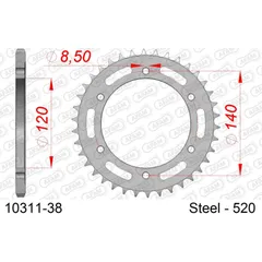 Stahl-Kettenrad AFAM 428 - 42Z Silber 1023642
