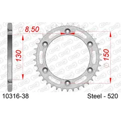 Stahl-Kettenrad AFAM 428 - 44Z Silber 1023644