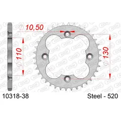 Stahl-Kettenrad AFAM 428 - 51Z Silber 1023651