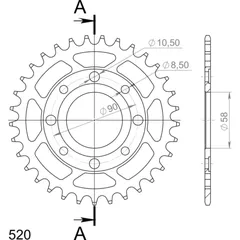 Steel-Rear Sprocket / Chain Wheel Supersprox 520/32t black