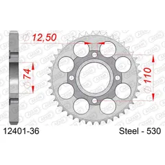 Stahl-Kettenrad AFAM 520 - 39Z Silber 1232339