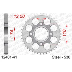 Stahl-Kettenrad AFAM 520 - 41Z Silber 1232341