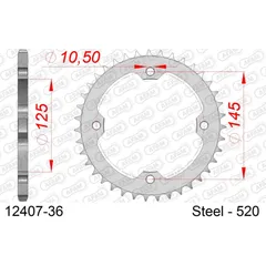 Steel Chain Wheel - Rear Sprocket AFAM 520 - 48t SILVER 1232348