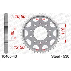 Stahl-Kettenrad AFAM 530 - 36Z Silber 1040136