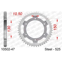 Steel Chain Wheel - Rear Sprocket AFAM 520 - 42t SILVER 1050142