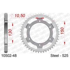 Steel Chain Wheel - Rear Sprocket AFAM 520 - 43t SILVER 1050143
