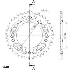 Stealth-Rear Sprocket / Chain Wheel Supersprox 530/40t black