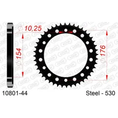 Steel Chain Wheel - Rear Sprocket AFAM 520 - 38t SILVER 1062738