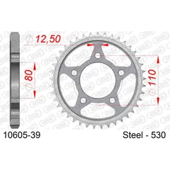 Stahl-Kettenrad AFAM 525 - 42Z Silber 1060242
