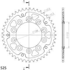 Stealth-Rear Sprocket / Chain Wheel Supersprox 525/46t gold 10613S46