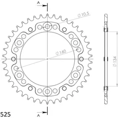 Stealth-Rear Sprocket / Chain Wheel Supersprox 525/41t black 10617K41