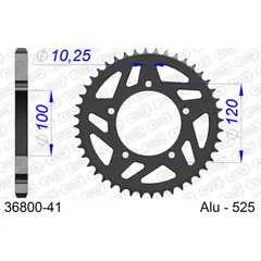 Steel Chain Wheel - Rear Sprocket AFAM 525 - 40t BLACK 3580040