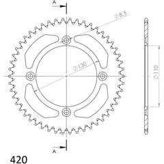 Alu-Rear Sprocket / Chain Wheel Supersprox 420/52t black