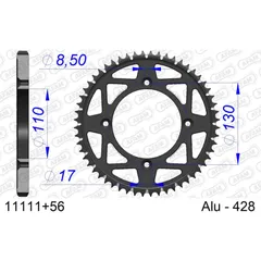Alu Chain Wheel - Rear Sprocket AFAM 420 - 50t SILVER 11104N50