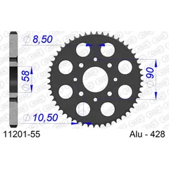 Alu-Kettenrad AFAM 420 - 53Z Silber 11104N53