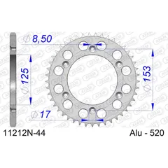 Alu Chain Wheel - Rear Sprocket AFAM 520 - 51t Gun Metal 11212+51
