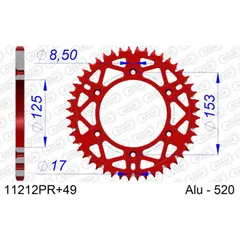 Alu Chain Wheel - Rear Sprocket AFAM 520 - 49t SILVER 11212N49