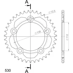 Alu-Rear Sprocket / Chain Wheel Supersprox 530/41t black