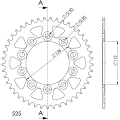 Alu-Rear Sprocket / Chain Wheel Supersprox 525/46t black 11613AK46