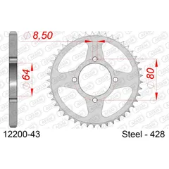 Stahl-Kettenrad AFAM 420 - 52Z Silber 1210052