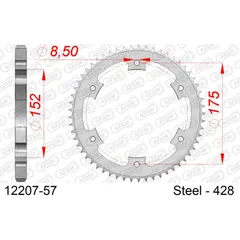 Stahl-Kettenrad AFAM 428 - 39Z Silber 1220039