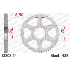 Stahl-Kettenrad AFAM 428 - 45Z Silber 1220245