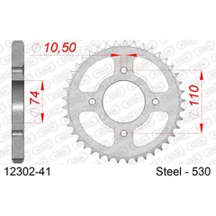 Stahl-Kettenrad AFAM 428 - 59Z Silber 1222159