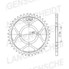 Steel-Rear Sprocket / Chain Wheel Supersprox 530/39t black 12303-39