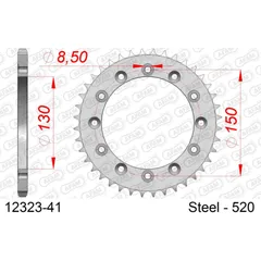 Stahl-Kettenrad AFAM 530 - 39Z Silber 1230339